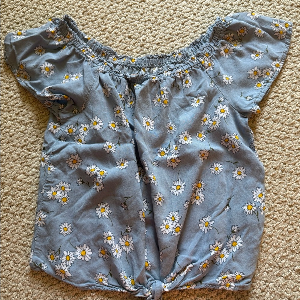 SO Blue Floral Kids Blouse